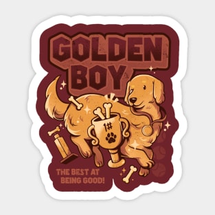 Golden Boy - Cute Golden Retriever Dog Gift Sticker